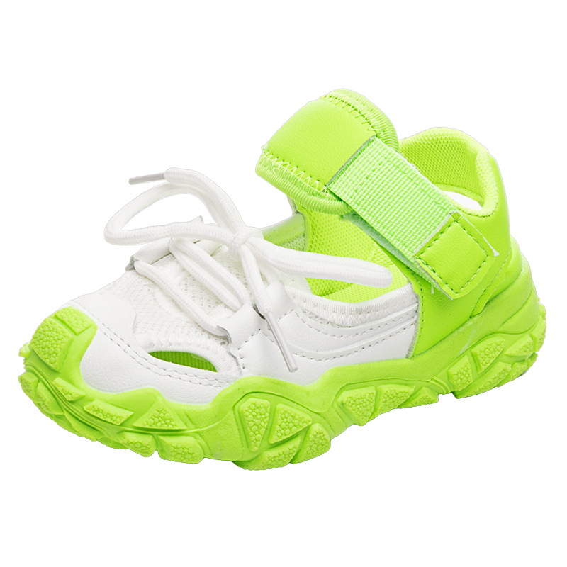 Детские сандалии из дышащей сетки, повседневная обувь ярких цветов для мальчиков и девочек, новый дизайн 2021