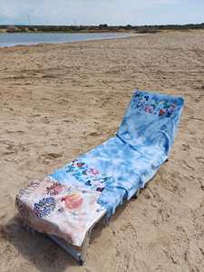 Bleu cravate teinture couleur turc serviette tissu Viscose naturel femmes hommes utiliser plage piscine maison Sauna séchage serviette lavable séchage rapide - Product Image 5