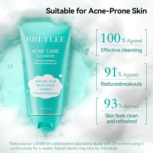 Nettoyant visage BREYLEE pour le soin de l'acné, à l'acide salicylique, contrôle du sébum, exfoliant doux, mousse riche, nettoyant visage pour peaux sujettes à l'acné - Product Image 5