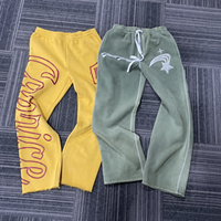 Pantalon de jogging décontracté pour homme, coupe droite, avec cordon de serrage, broderies et patchs personnalisés, effet délavé à l'acide
