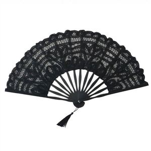 Abanico Plegable de Bambú Hecho a Mano de 23 cm, Abanico Personalizado para Novia de Boda, Abanico Español Bordado con Encaje, Ángel Tallado, Flor, Amor, Abanico Portátil - Product Image 2