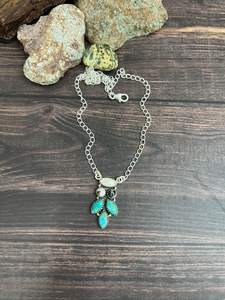 Collier en argent sterling fait main avec turquoise et buffle blanc de Kingman - Product Image 3