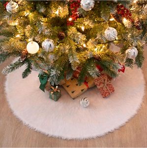 High Quality Christmas Tree <strong>Skirt</strong> 48 Inch White Faux <strong>Fur</strong> Snowy Plush Velvet Customized Logo Christmas Holiday Tree Decorations - Product Image 3