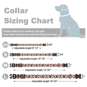Zware, verstelbare puppyhalsband met hittetransferpatronen, halsband voor huisdieren, luipaardhalsband voor honden - Product Image 6