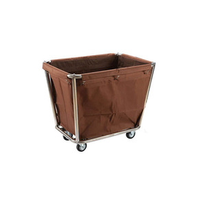 <span class=keywords><strong>Chariot</strong></span> de blanchisserie en lin pliable avec roues pour hôtel, panier à linge sur roulettes - Product Image 3
