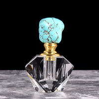 Flacons en verre avec cristal vide, motifs en pierre d'agate naturelle, cadeaux du Ramadan, ml