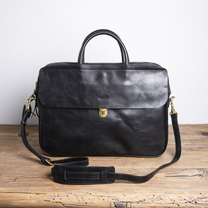 Maletín de Cuero Genuino para Hombre, Bolsa de Negocios Negra, Duradera, para el Trabajo y Viajes, con Compartimento para Portátil - Product Image 2