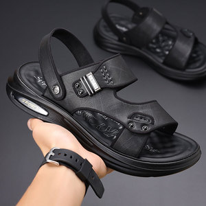 Sandalias de Hombre 2026, Sandalias de Playa de Piel Vacuna de Primera Calidad, Calzado Informal para Exteriores, Cómodo, Transpirable y Ligero - Product Image 1