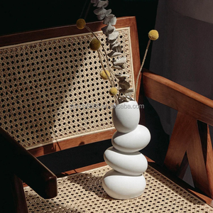 Vaso di ciottoli di pietra bianca in ceramica decorazioni per la casa dell'ufficio pianificazione di nozze regali di compleanno e inaugurazione della casa - Product Image 4