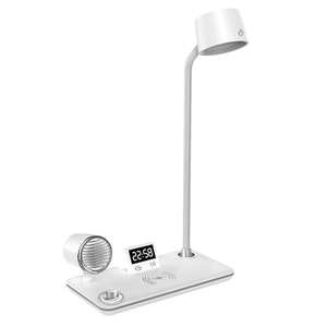 All - in - One 3 - in - 1 Wireless Charger with LED <b>Desk</b> Lamp, High - Performance BT Speaker & Clock - Product Image 1