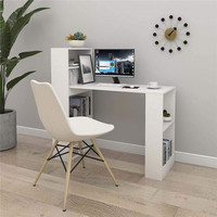 Bureau d'ordinateur en forme de L, personnalisé, avec bibliothèque, étagères de rangement, station de travail, bureau d'angle