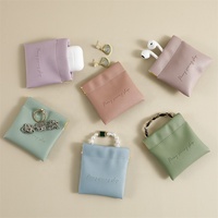 Élégant Simple PU cuir Shrapnel casque données câble accessoire sac de rangement bijoux montres lâche changement cuir emballage
