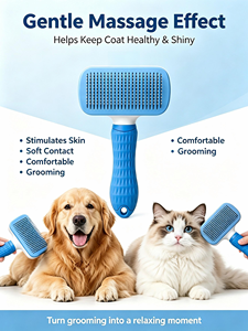 High Quality Metal Needle <b>Pet</b> Grooming Flexible Stainless Steel Comb Cat Dog Massage Hair Removal Knot Open Hair Removal <b>Brush</b> - Product Image 5
