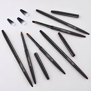 Luxus Cool Black Synthetic/Kolinsky Nagel peeling Pinsel Private Label Square 3D Runde Ombre Nail Art Acryl Pinsel Set