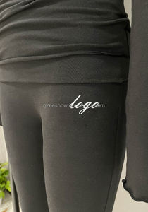 Mulheres equipado assimétrico sem mangas curto Top Skinny calças bordado personalizável tricô respirável. Desgaste Casual Verão - Product Image 2