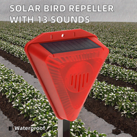 Nouvel Arrivage Répulsif Solaire pour Oiseaux avec 13 Sons Différents Intégrés, Matériau ABS, Résistant à l'Eau, Recharge Sans Fil pour Ferme, Grange, Cour