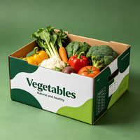 Boîte d'emballage pliable personnalisée pour légumes de supermarché, carton ondulé robuste et imperméable pour l'expédition de produits