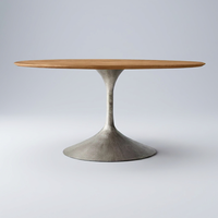 Table à manger en bois massif de haute qualité, personnalisable, mobilier de restaurant, table ronde à café pour villa moderne, hôtel