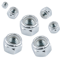Écrou de blocage hexagonal à insert en nylon robuste UNC 3/8-16 en acier au carbone zingué pour la réparation et le remplacement des roues de roulettes