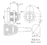 Cylindre de clé d'ordinateur de serrure de CAM d'alliage de zinc de la haute sécurité 10mm pour l'accès sûr de code de goupille