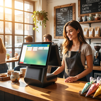Terminal Punto de Venta WUXIN Todo en Uno de 15.6 Pulgadas con Windows y Android, Caja Registradora, Tableta con Pantalla Táctil e Impresora para Sistemas de Venta Minorista