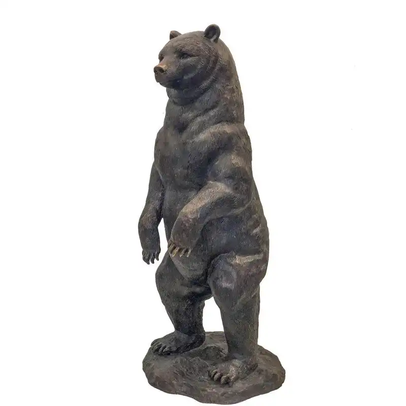 Fiberglas hayvan açık büyük heykeller Polar siyah oyma ayı bahçe heykeli