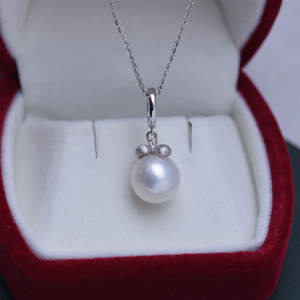 Collier pour femme en argent S925 en gros, perle d'eau douce ronde de 10-11 mm, perle de loisirs avec pendentif Edison violet clair intense - Product Image 4