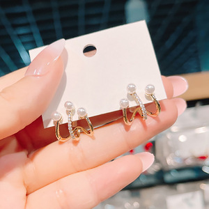 Orecchini a Gancio Curvo con Effetto Perla per Donne, Stile Francese, Eleganti Accessori di Moda per Uso Quotidiano - Product Image 5