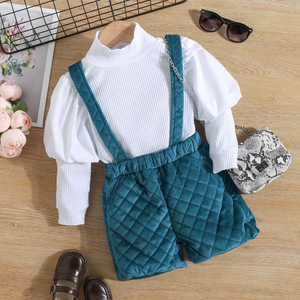 Vêtements d'automne pour bébé fille, ensembles de vêtements pour filles 2 pièces, chemise à manches longues blanche avec pantalon, vêtements pour enfants - Product Image 5