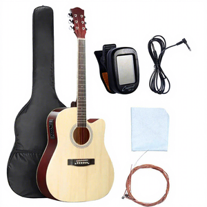 <span class=keywords><strong>Guitare</strong></span> acoustique cutaway Huasheng 41 pouces en tilleul avec égaliseur 7545 et accessoires – Prix usine - Product Image 1