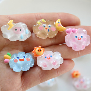 Transparent Cloud Sun DIY Resin Accessories Decor Charm Shoes Hairpin Cute Mixed Resin Charms Resin for Decoration - Product Image 3