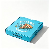 Boîte à pizza ondulée colorée avec logo personnalisé imprimé, emballage en papier kraft de qualité alimentaire pour les restaurants, boîte à pizza à emporter