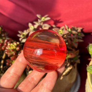 Esfera/Corazón de Cuarzo Rojo Fundido al por Mayor para Meditación, Piedra Preciosa para Joyería, Regalos y Decoración del Hogar - Product Image 1