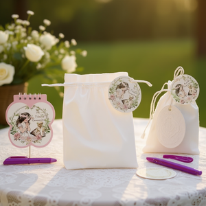 Ensemble bloc-notes et stylo Party Love, 8,5x9,5 cm, 40 feuilles, cadeau pour la première communion des filles - Product Image 3