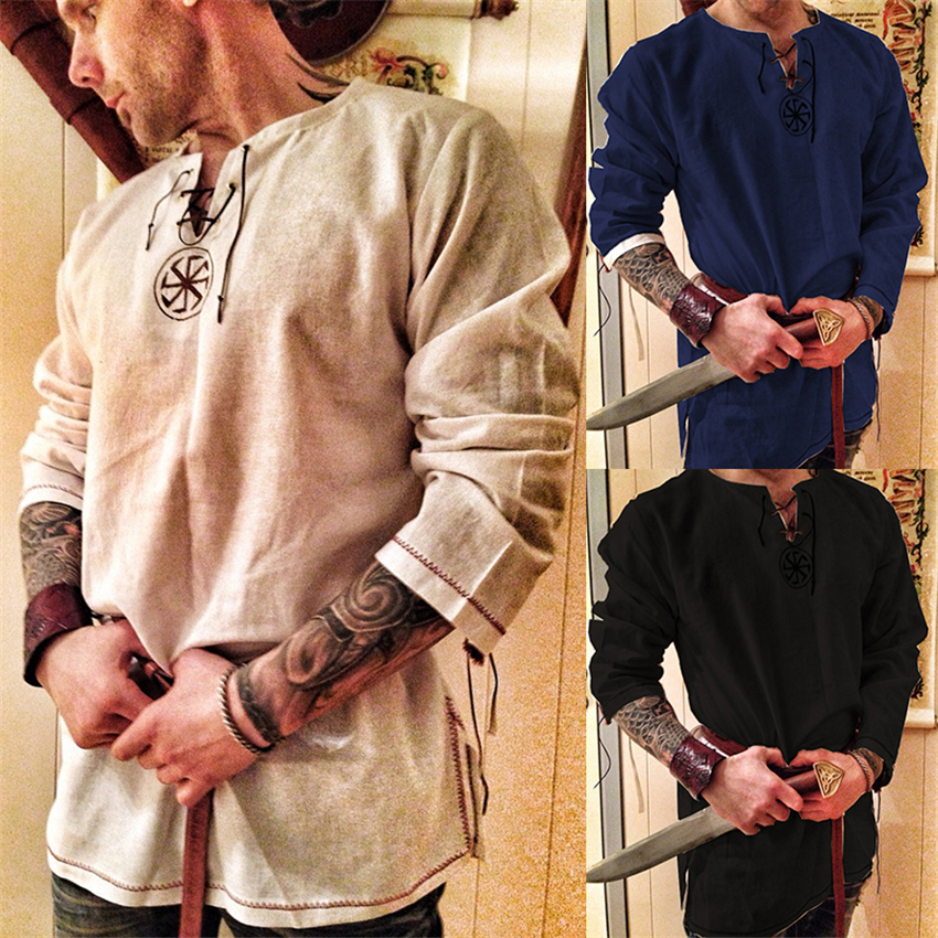 Tunique Médiévale Homme Chemise Pirate – Costume Festival & Cosplay Été