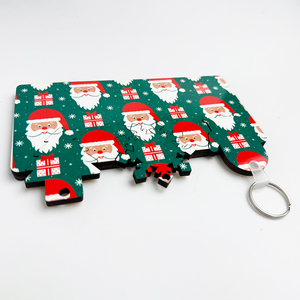 Cadeaux de bien-être <span class=keywords><strong>des</strong></span> employés pour le banquet du 100e jour du bébé, décoration de Noël grand format, avantages, supports de sublimation uniques, porte-clés en MDF - Product Image 6