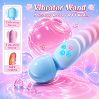 2-in-1 Heizender Silikon USB-Aufladbarer Vibrator mit 7 Vibrationsmodi AV-Stab Sexspielzeug für Frauen Doppelstimulation Masturbations-Massagegerät