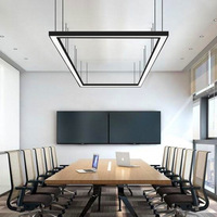 Plafonnier LED rectangulaire moderne en aluminium pour bureau, suspension linéaire LED pour salle, couloir, hauteur réglable, 220V