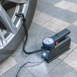 קומפקטי 12v חשמלי צמיג מתנפחים כחול הוביל אור כבל חשמל ארוך חוט שלושה חרירי 150psi לחץ אוויר נייד 150psi - Product Image 2