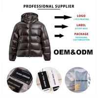 Veste d'hiver décontractée réversible pour hommes, courte, Boxy, fermeture éclair, toile, col montant, écologique, coupe-vent, à capuche, doudoune