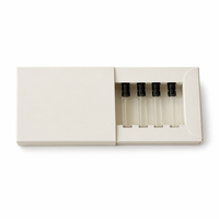Boîte d'emballage personnalisée de luxe en papier blanc pour coffret découverte de parfums avec 5 compartiments et logo holographique, vente en gros, échantillon, boîte cadeau