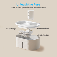 Fontaine à eau pour chat sans fil 5000mAh avec 3 modes intelligents et système de filtration vertical à 4 étages