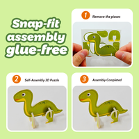 Rompecabezas 3D Personalizado para Niños, Rompecabezas de Animales de Dibujos Animados, Juego de Mesa Educativo Montessori, Juguetes de Bricolaje para Niños y Niñas