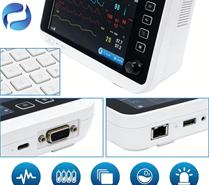 Veterinaire patiëntmonitor met 12 inch LCD-scherm, goede kwaliteit Spo2, NIBP en <span class=keywords><strong>ECG</strong></span>-monitoring apparatuur - Product Image 6