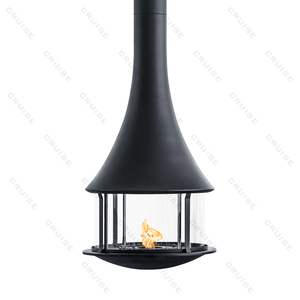 CRUISE 900mm suspendu Bioéthanol cheminée verre Transparent véritable feu chaleur cocon plafond 1000mm diamètre usage intérieur fer - Product Image 2