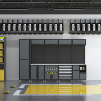 Sistema de Almacenamiento de Herramientas con Ruedas, Caja de Herramientas Rodante de Acero con Cerradura, Gabinete para Taller y Reparación de Automóviles