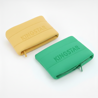 Pochette de rangement matelassée en néoprène avec logo personnalisé, fermeture éclair, poignée souple, pour cosmétiques, maquillage, soins de beauté
