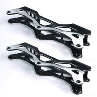 Châssis de patins à roulettes de vitesse en ligne en alliage d'aluminium usiné CNC, réglable et personnalisé, avec support de roues, couleur noir Chine