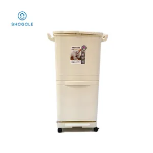 Shogole Eco friendly PP Household Waste Sorting Bins for recycling with 2 chambers Trash Can Plastic Garbage Bin