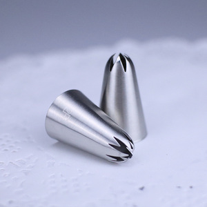 Cross-border exclusive 304 stainless steel medium-sized piping nozzle 3-piece <b>set</b> (1M2D2F) for cookie <b>baking</b> and cake - Product Image 3